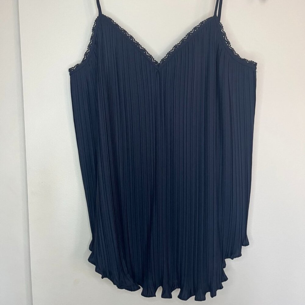 Rebecca Taylor Sleeveless Plisse Tank In Prussian Blue - Women's Small